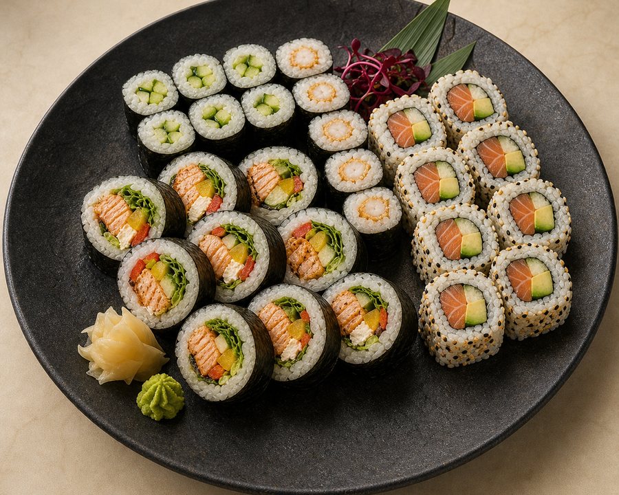 Zestaw Klasyczny 26 sztuk z rolkami sushi