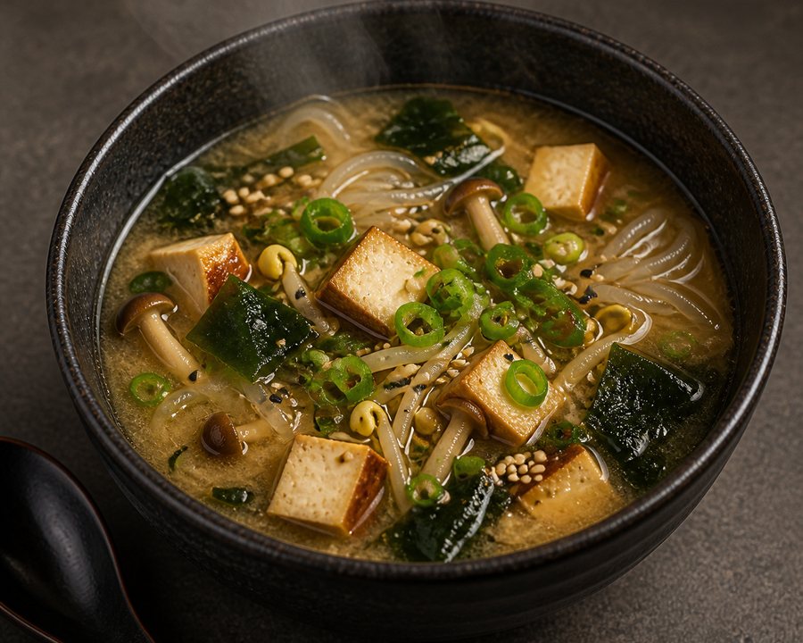 Miso wegetariańskie z tofu wędzonym